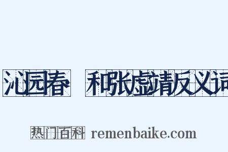 沁园春·和张虚靖反义词是什么意思的图片